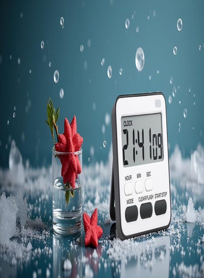 GLACIAL Digital Kitchen Timer & Stopwatch for Cooking, Baking, Study, Workout-Loud Alarm, Large Display, Magnetic Back, Countdown & Count Up Timer for Kitchen/Home/Office (Black Color) - Image 3